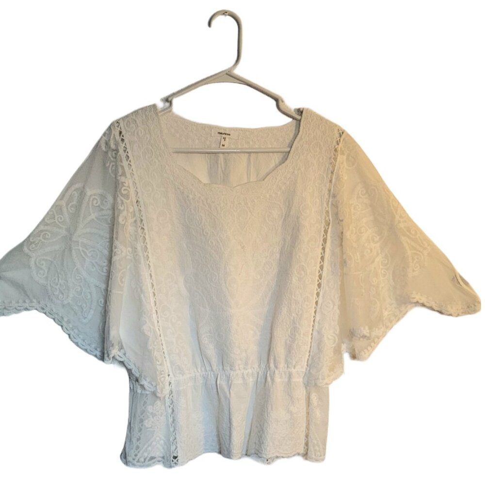 White Lace Butterfly Top